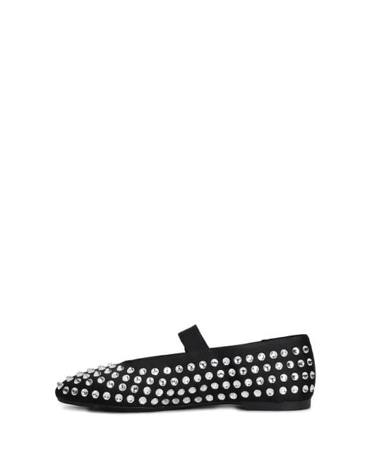 GISÉL MOIRÉ ビジュートリム フラットパンプス White