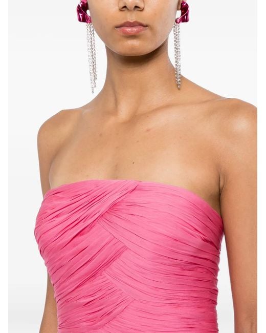 Zuhair Murad Pink Strapless Silk-Chiffon Gown