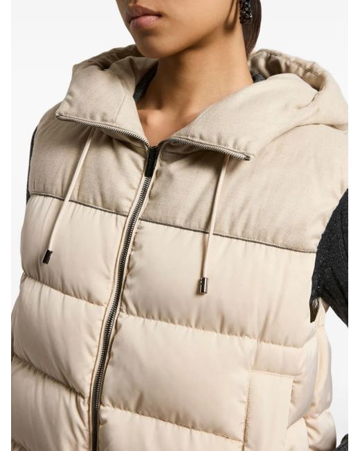 Peserico Natural Hooded Quilted Vest
