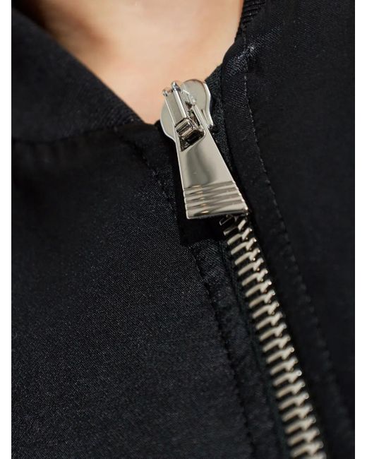 The Attico Black Zip-Up Bomber Jacket