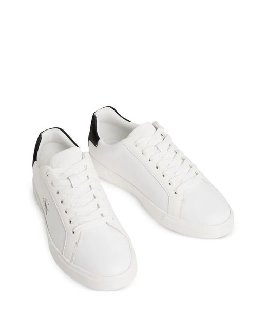 Calvin Klein White Brooke Logo-Detail Sneakers