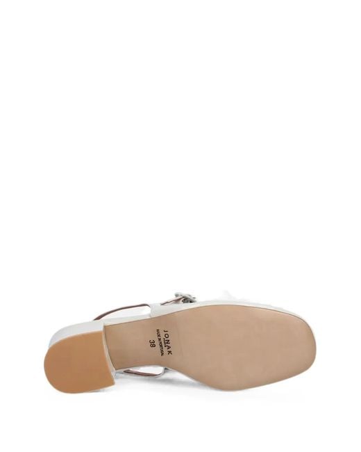 JONAK PARIS White Escarpins Vernis Dauphine À Bride Arrière