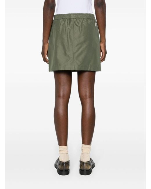 Moncler Green Elasticated-waist Cargo Miniskirt