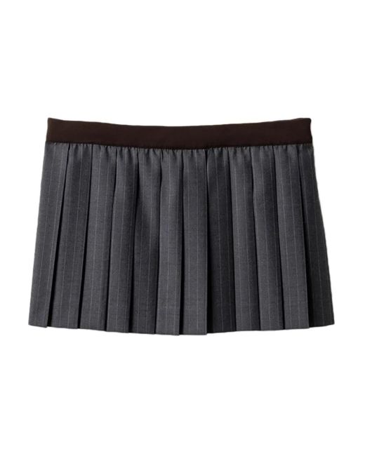 Gonna Plissettata Gessata di Miu Miu in Black