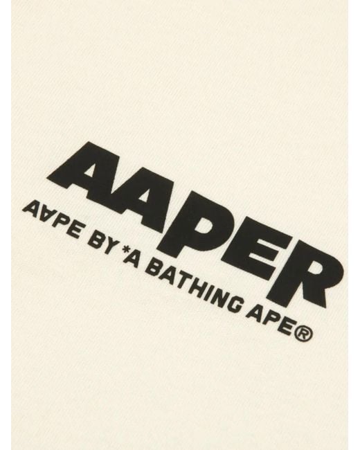 Aape By A Bathing Ape White Logo-Print T-Shirt for men