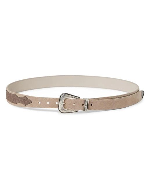 Brunello Cucinelli White Leather Belt for men