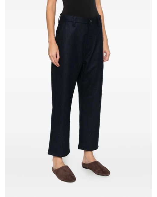 Sofie D'Hoore Blue Wool Straight-Leg Trousers