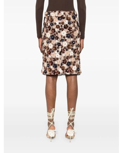 N°21 Brown Sequin-Embellished Skirt