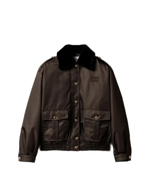 Miu Miu Black Padded Military Jacket