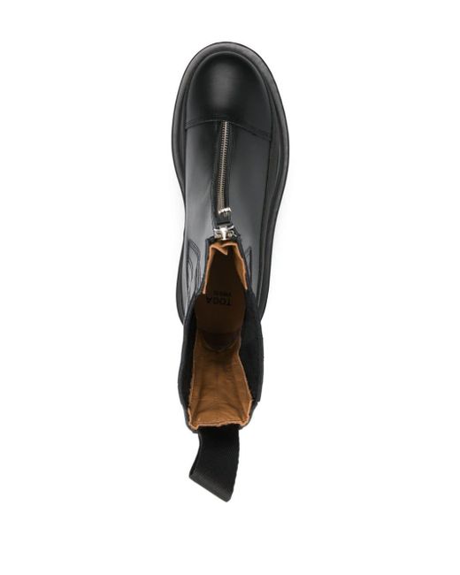 Toga Virilis Black Rivet-detail Leather Boots for men