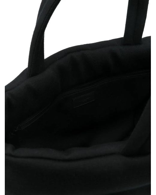 Saint Laurent Black Logo Cotton Tote Bag for men