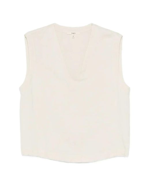 Top Betta Con Cuello En V Barena de color White
