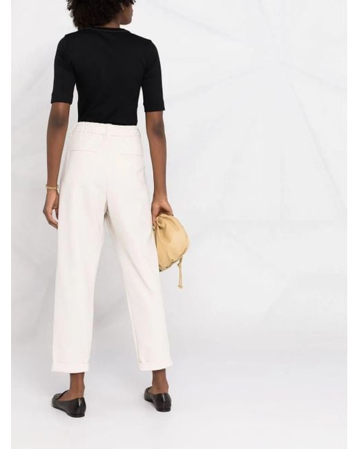 Brunello Cucinelli クロップド ストレートパンツ White