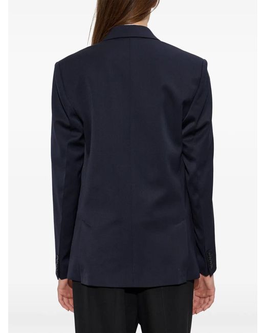 Victoria Beckham Blue Tailored Double-Breasted Blazer