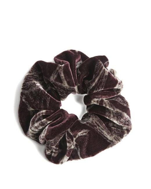 LaDoubleJ Metallic Ruffled Printed Scrunchie (Pack Of Three)