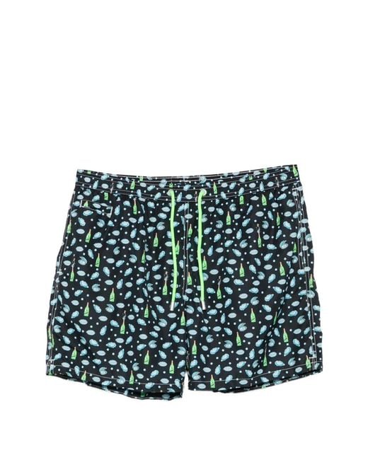 Mc2 Saint Barth Black Lighting Micro Fantasy Graphic-Print Swim Shorts for men