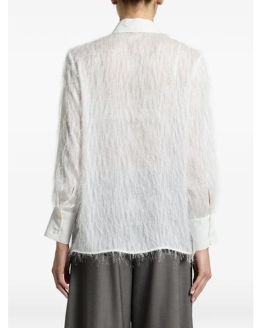 Peserico White Fringe-Embellishment Shirt