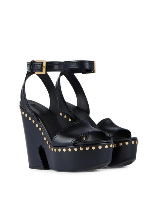 Givenchy Blue Clog Platform Sandals