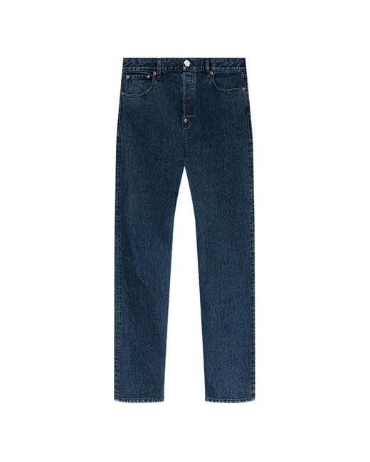 KENZO Blue Logo-Embroidered Jeans for men