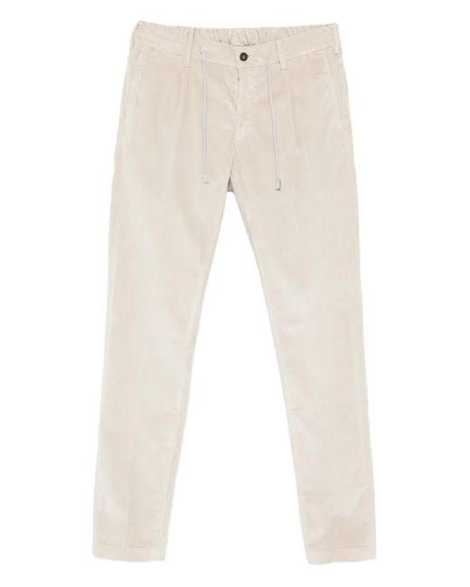 Eleventy Natural Drawstring Corduroy Trousers for men