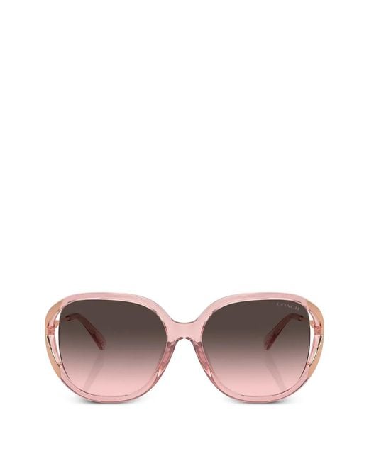 COACH Pink Gradient-Lens Geometric-Frame Sunglasses