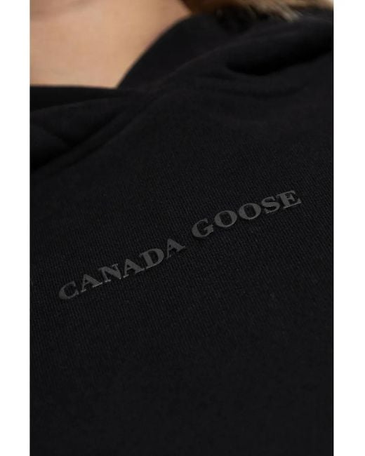 Canada Goose Black Logo-Print Hoodie
