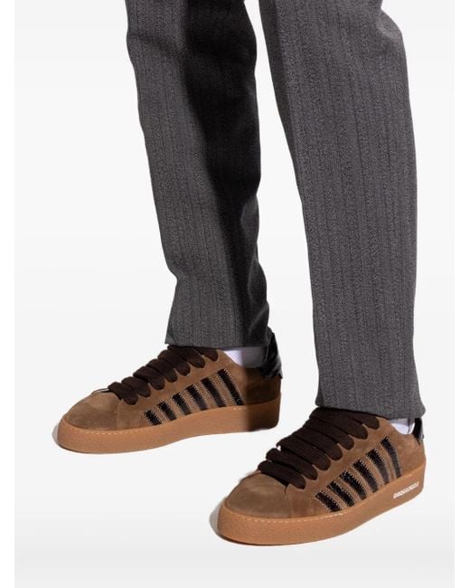 DSquared² Brown Rapper's Delight Striped Sneakers for men