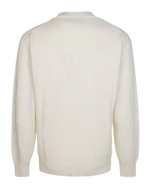 Amaranto White Rotture Cardigan for men