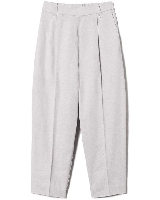 Twinset White Pleat-Detailing Trousers