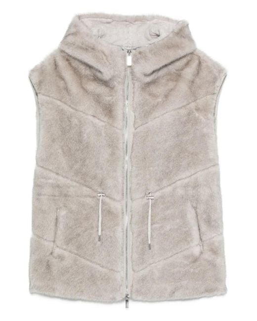 Max & Moi Valora Bodywarmer Van Imitatiebont in het White