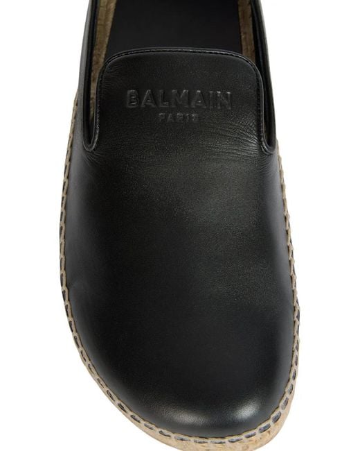 Balmain White Smooth Leather Espadrilles for men