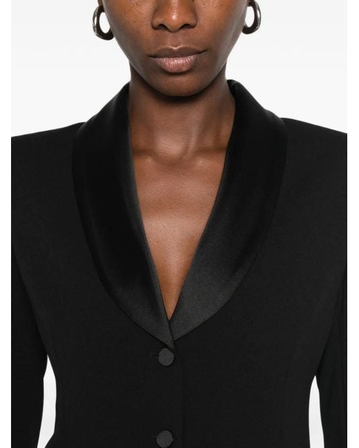 Imperial Black Satin-Trim Single-Breasted Jacket