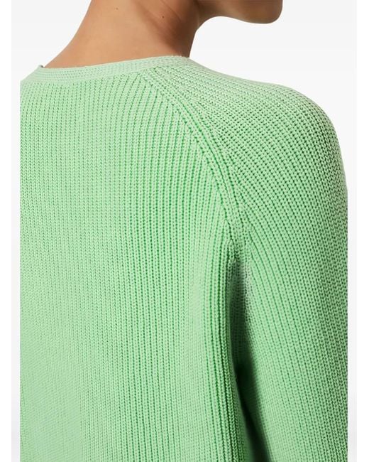 Marc O' Polo Green Ribbed-Knit Sweater