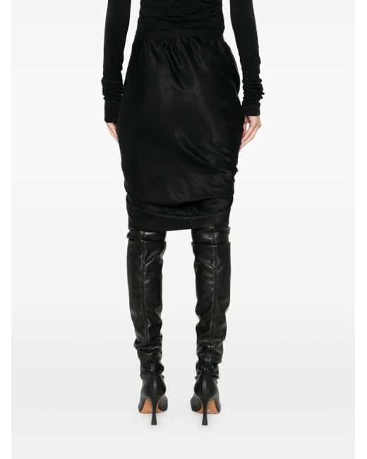 Rick Owens Black Draped Skirt