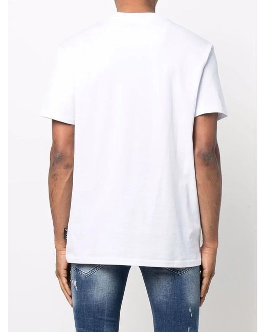 Philipp Plein White Skull Print T-Shirt