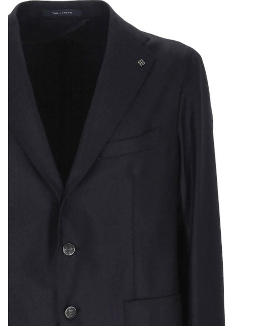 Tagliatore Black Button Single-Breasted Jacket for men