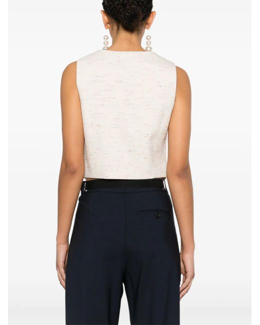 MSGM White Melierte Weste