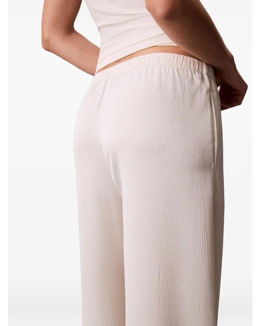 Calvin Klein White Pantalon En Satin