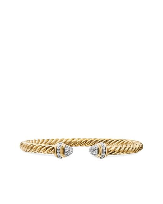 David Yurman Metallic 18Kt Classic Cablespira Diamond Bracelet (5Mm)