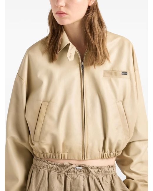 Prada Natural Cropped Nappa Leather Jacket