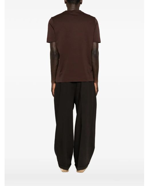 Gran Sasso Brown Crew-Neck T-Shirt for men
