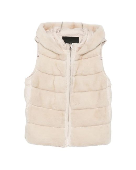Liska Natural Fur-Panel Hooded Gilet