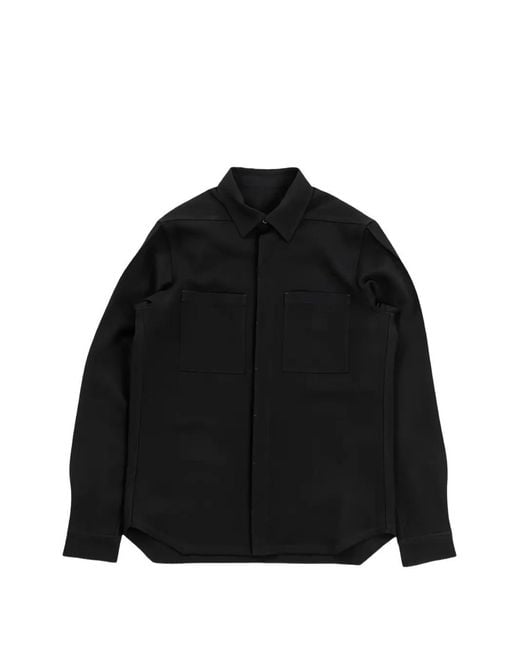 Rick Owens Black Work Patch-Pocket Shirt for men
