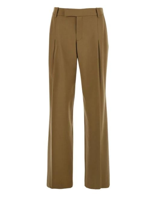 FEDERICA TOSI Natural Pleated-Front Tailored Trousers