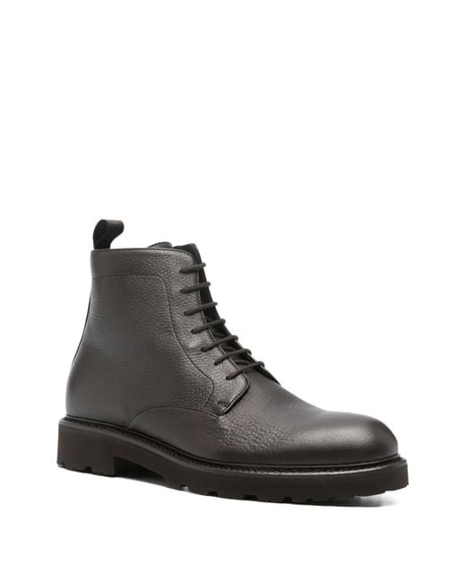 Canali Black Lace-Up Boots for men