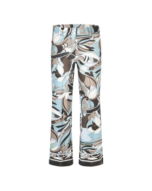Cambio White Francoise Abstract-Print Trousers