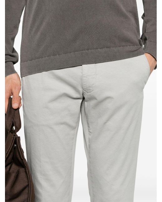 Incotex Gray Tapered-leg Cotton Chino Trousers for men