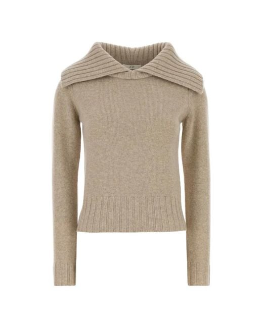 Co. White Llared Cashmere Sweater