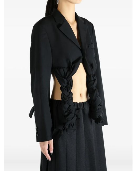 Comme des Garçons Black Braided-Detail Cropped Jacket