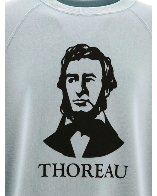 Mountain Research. Gray Thoreau-Print Crew-Neck Sweatshirt for men